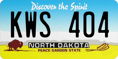 ND license plate KWS404