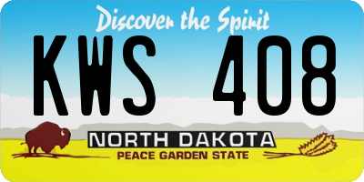 ND license plate KWS408