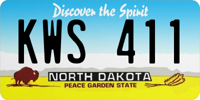 ND license plate KWS411