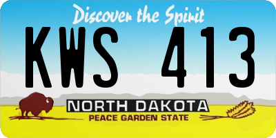 ND license plate KWS413