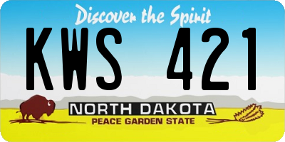 ND license plate KWS421