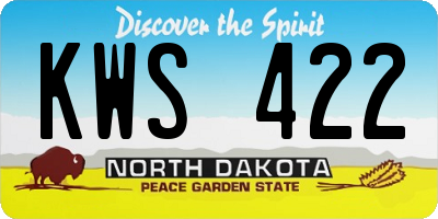 ND license plate KWS422