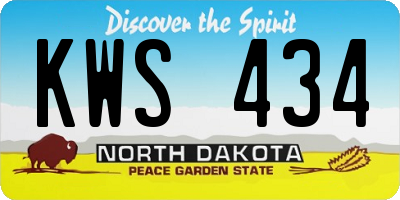 ND license plate KWS434