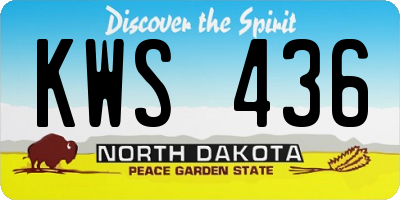 ND license plate KWS436
