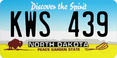 ND license plate KWS439