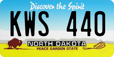 ND license plate KWS440
