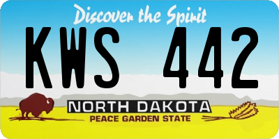 ND license plate KWS442