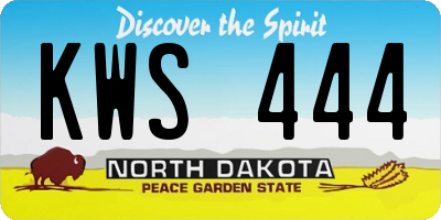 ND license plate KWS444