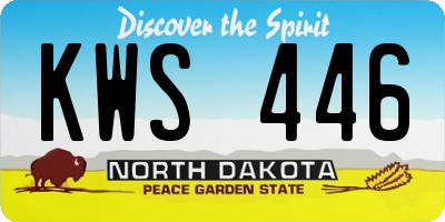 ND license plate KWS446