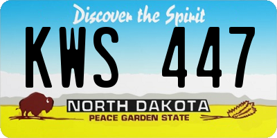 ND license plate KWS447