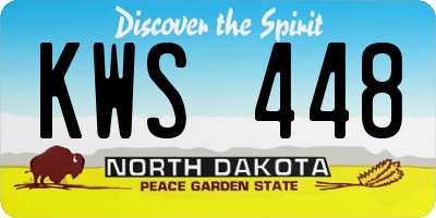 ND license plate KWS448