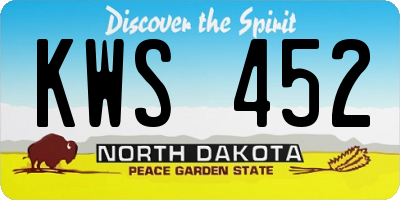 ND license plate KWS452