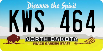 ND license plate KWS464
