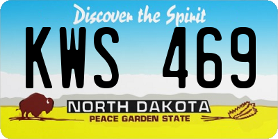ND license plate KWS469