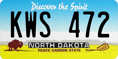 ND license plate KWS472