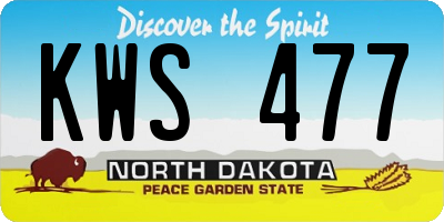 ND license plate KWS477