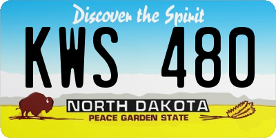 ND license plate KWS480