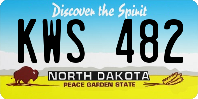ND license plate KWS482
