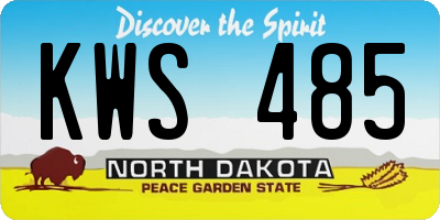 ND license plate KWS485