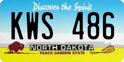 ND license plate KWS486