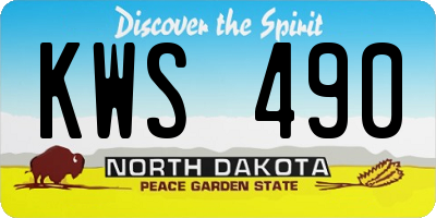 ND license plate KWS490