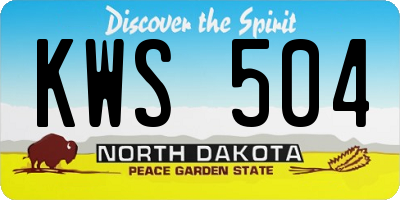 ND license plate KWS504