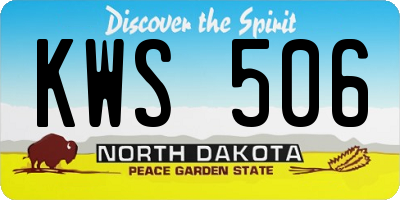 ND license plate KWS506