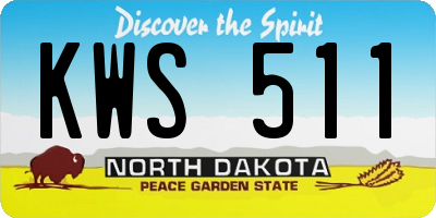 ND license plate KWS511