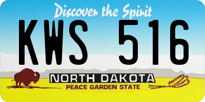 ND license plate KWS516