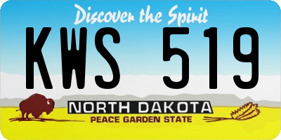 ND license plate KWS519