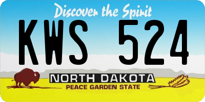 ND license plate KWS524