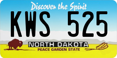 ND license plate KWS525
