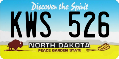 ND license plate KWS526