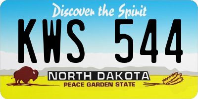 ND license plate KWS544