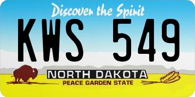 ND license plate KWS549