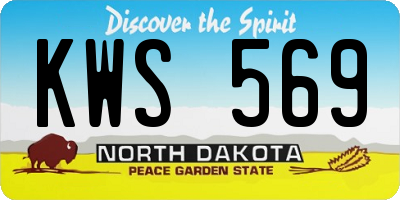 ND license plate KWS569