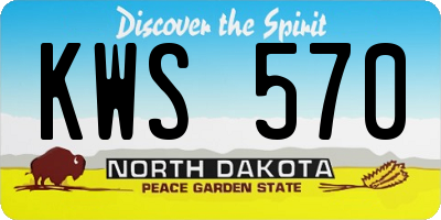 ND license plate KWS570