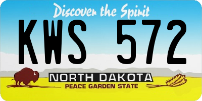 ND license plate KWS572
