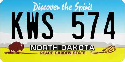 ND license plate KWS574