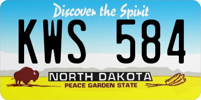 ND license plate KWS584