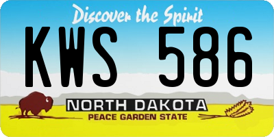 ND license plate KWS586