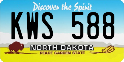 ND license plate KWS588