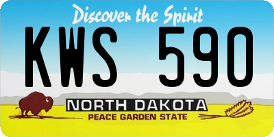 ND license plate KWS590