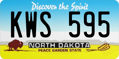 ND license plate KWS595