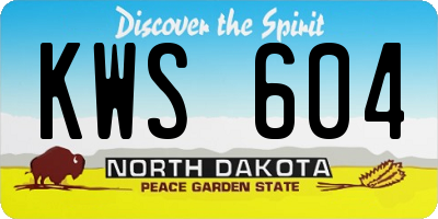 ND license plate KWS604
