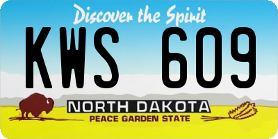 ND license plate KWS609