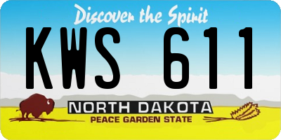 ND license plate KWS611