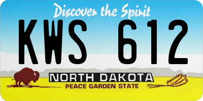 ND license plate KWS612