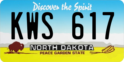 ND license plate KWS617