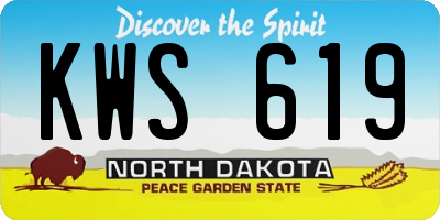 ND license plate KWS619